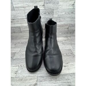 Born Mens Black Leather Side Zip Ankle Boots BM0023003 Size 12 Made in Mexico